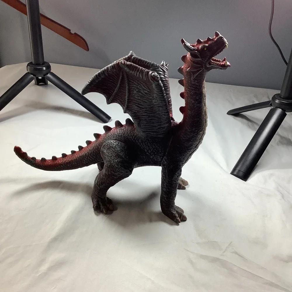 East Champ Inc Red Black Dragon Figure Mythical Fantasy Winged Beast Toy 12670